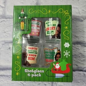 NWT in box Will Ferrell Elf 4 Shot Glass 4 pack